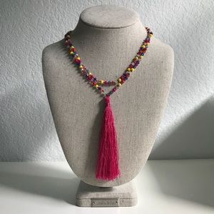 Multi color beaded necklace